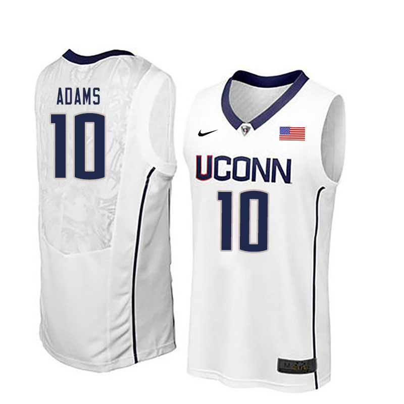 Men #10 Brendan Adams Uconn Huskies College Basketball Jerseys Sale-White - Click Image to Close